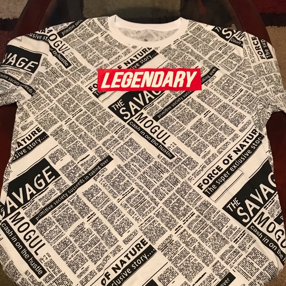 Short Sleeve Red, Black and White Legendary Tee